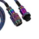 Дата кабель USB-C + USB A to USB-C 1.08m Premium Coiled Aviator blue Keychron (CAB8_KEYCHRON)