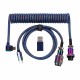 Дата кабель USB-C + USB A to USB-C 1.08m Premium Coiled Aviator blue Keychron (CAB8_KEYCHRON)