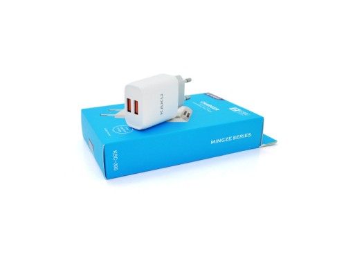 Зарядний пристрій iKAKU KSC-395 2xUSB 5V 2.4A 12W White (KSC-395 MINGZE)