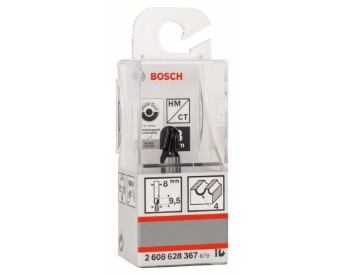 Фреза Bosch Professional галтельна, Std, S8, R4, D8, L9.2 (2.608.628.367)