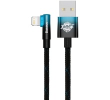 Дата кабель USB 2.0 AM to Lightning 2.0m 2.4A 90° corner black/blue Baseus (CAVP000121)