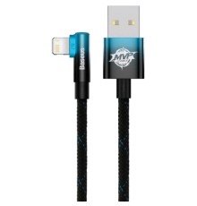 Дата кабель USB 2.0 AM to Lightning 2.0m 2.4A 90° corner black/blue Baseus (CAVP000121)