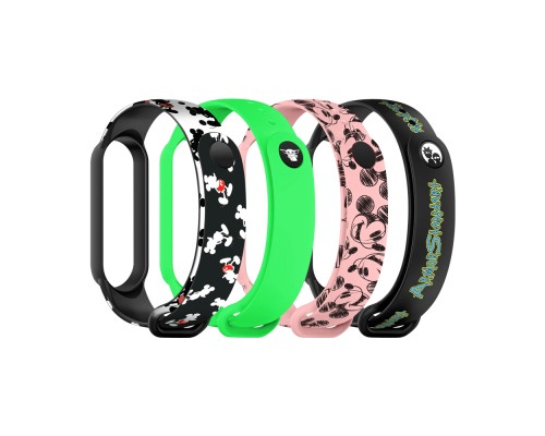 Ремінець до фітнес браслета Armorstandart комплект 4шт Xiaomi Mi Band 7/6/5 Cartoon hand-drawn (ARM59730)