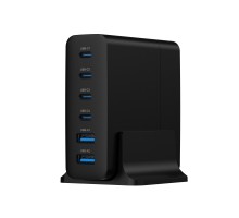 Зарядний пристрій Gembird 4xUSB-C PD25W + 2xUSB QC3.0 18W black (TA-UC-2A4C-PD75-01-BK)