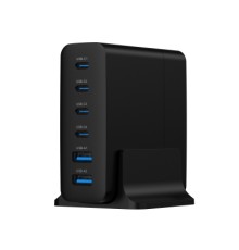 Зарядний пристрій Gembird 4xUSB-C PD25W + 2xUSB QC3.0 18W black (TA-UC-2A4C-PD75-01-BK)