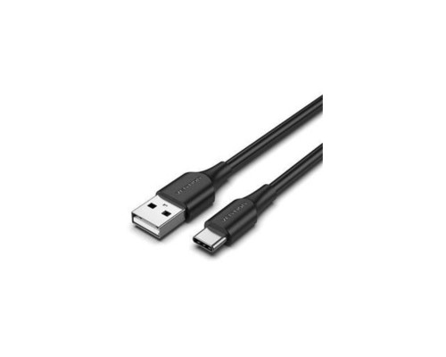 Дата кабель Nylon Braided USB 2.0 A Male to C Male 3A Cable 1.5M Black LED Type VENTION (CTFBG)