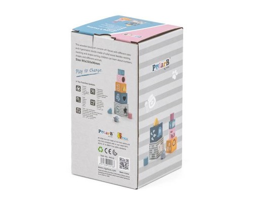 Розвиваюча іграшка Viga Toys Кубики PolarB Сортуємо і складаємо (44016)