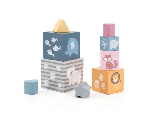 Розвиваюча іграшка Viga Toys Кубики PolarB Сортуємо і складаємо (44016)