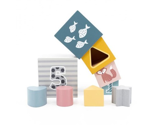 Розвиваюча іграшка Viga Toys Кубики PolarB Сортуємо і складаємо (44016)