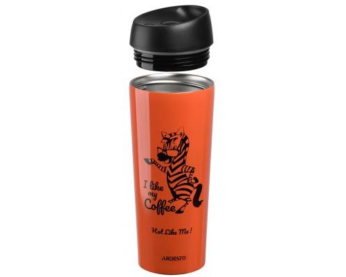 Термокружка Ardesto Coffee Time Zebra 450 мл Orange (AR2645DTO)