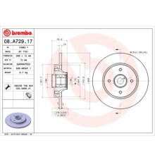 Гальмівний диск Brembo 08.A729.17