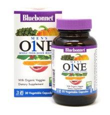 Мультивітамін Bluebonnet Nutrition Чоловічі Мультівітаміни, Men's One, 30 рослинних капсул (BLB0139)