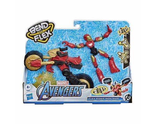 Фігурка для геймерів Hasbro Avengers Bend and flex 2 в 1 Залізна людина на мотоциклі (F0244)
