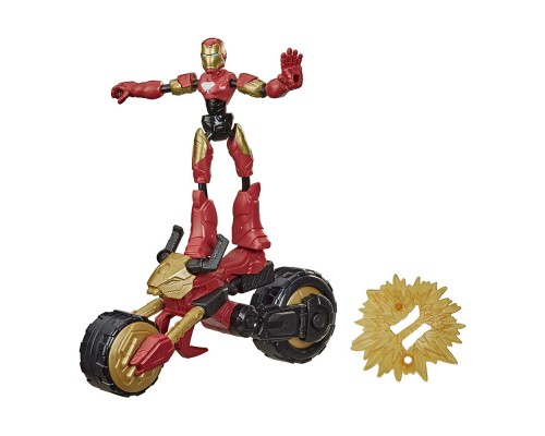 Фігурка для геймерів Hasbro Avengers Bend and flex 2 в 1 Залізна людина на мотоциклі (F0244)