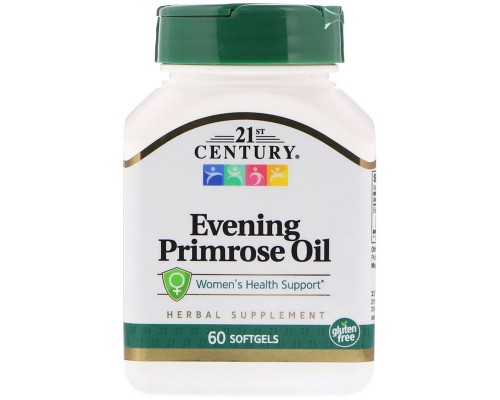 Трави 21st Century Олія Примули Вечірньої, 60 желатинових капсул (CEN-21828)