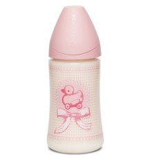 Пляшечка для годування Suavinex Історії малюків, 270 мл, рожева (304381/1)