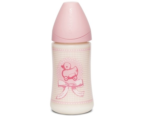 Пляшечка для годування Suavinex Історії малюків, 270 мл, рожева (304381/1)