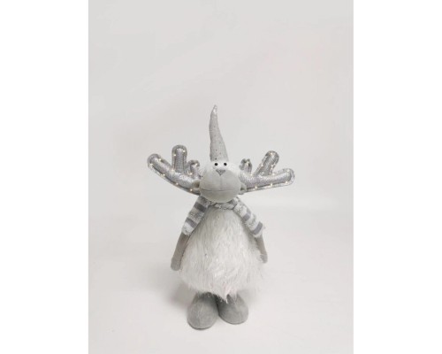 Новорічна фігурка Novogod`ko Олень в білому, 53см, LED роги (974646)