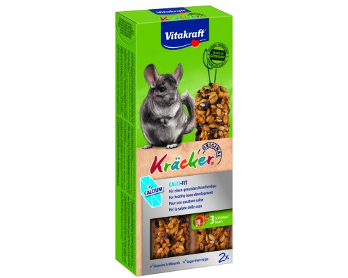 Ласощі для гризунів Vitakraft Kracker з кальцієм для шиншил 2 шт (4008239250629)