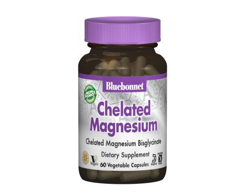 Мінерали Bluebonnet Nutrition Хелатний Магній, Albion, 60 гелевих капсул (BLB0682)