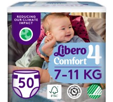 Підгузки Libero Comfort Розмір 4 (7-11 кг) 50 шт (7322541756844)