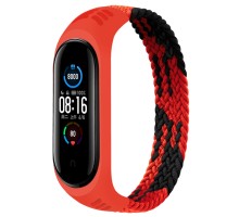 Ремінець до фітнес браслета BeCover Elastic Nylon Style для Xiaomi Mi Smart Band 5/6 (Size M) Black-Red (706146)