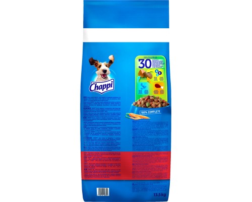 Сухий корм для собак Chappi з яловичиною, птицею та овочами 13.5 кг (5998749128350)