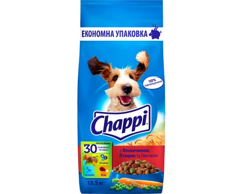 Сухий корм для собак Chappi з яловичиною, птицею та овочами 13.5 кг (5998749128350)