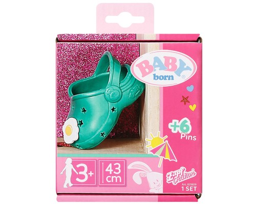 Аксесуар до ляльки Zapf Взуття для ляльки Baby Born - Сандалії із значками (зелені) (831809-1)