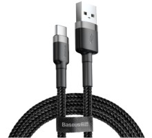 Дата кабель USB 2.0 AM to Type-C 3.0m 2A Gray-Black Baseus (CATKLF-UG1)