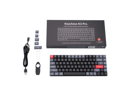 Клавіатура Keychron K3 PRO 84Key Gateron Brown Low Profile QMK UA RGB Black (K3PB3_KEYCHRON)