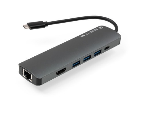 Концентратор Vinga USB-C 3.1 to HDMI+RJ45_1Gbps+3xUSB3.0+SD/TF+PD100W (VHYC8)