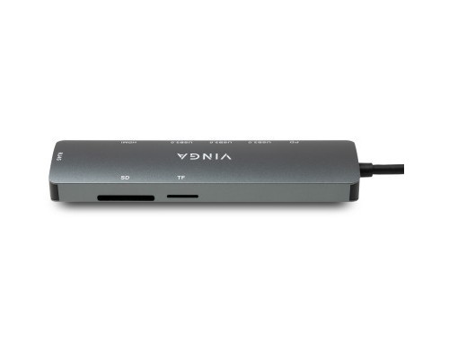 Концентратор Vinga USB-C 3.1 to HDMI+RJ45_1Gbps+3xUSB3.0+SD/TF+PD100W (VHYC8)