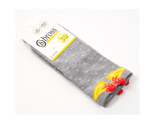 Шкарпетки дитячі Bross новорічні з дзвіночком (21248-0-6-gray)