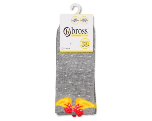 Шкарпетки дитячі Bross новорічні з дзвіночком (21248-0-6-gray)