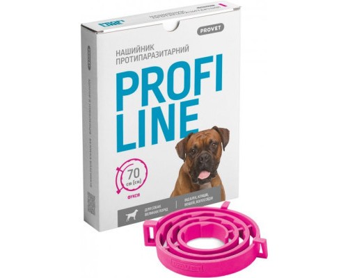 Нашийник для тварин ProVET Profiline для великих порід (інсектоакарицид) 70 см фуксія (4823082430994)