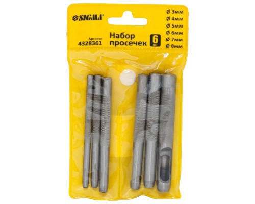 Пробійник Sigma 6шт 3-8мм (4328361)
