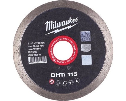 Круг відрізний Milwaukee алмазний для керамічної плитки DHTI 125, 125мм (4932399553)
