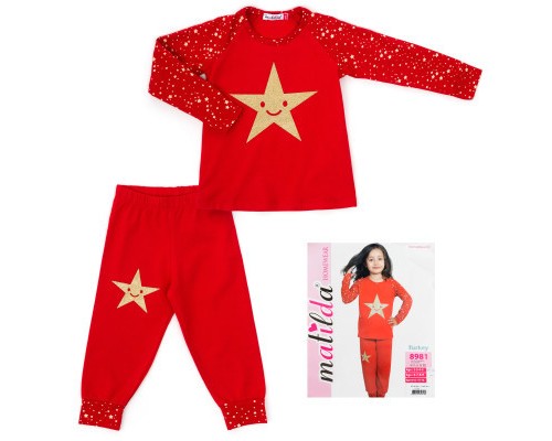 Піжама дитяча Matilda із зірочкою (8981-2-92G-red)