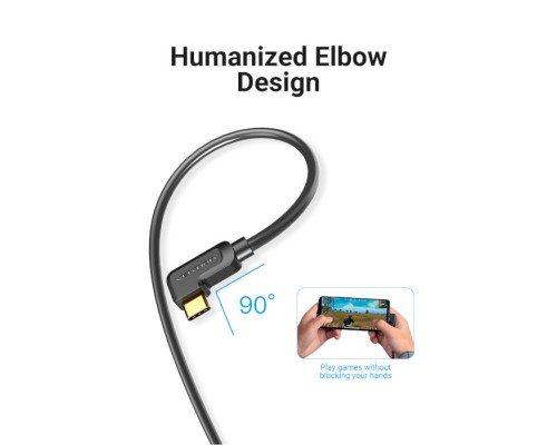 Кабель мультимедійний USB-C 3.1 to HDMI 1.5m 90° 4K 60 Гц PVC Black Vention (CGVBG)