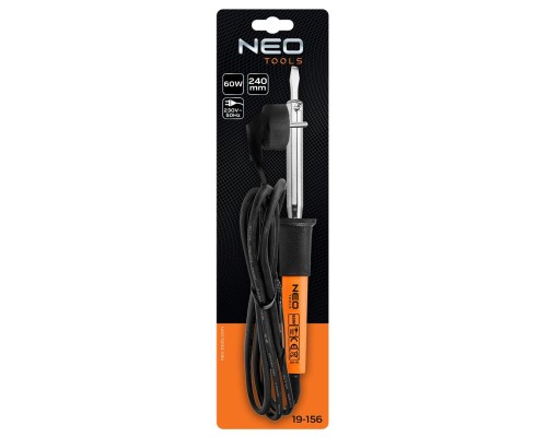 Паяльник електричний Neo Tools 60Вт 450°C нікельована мідь (19-156)