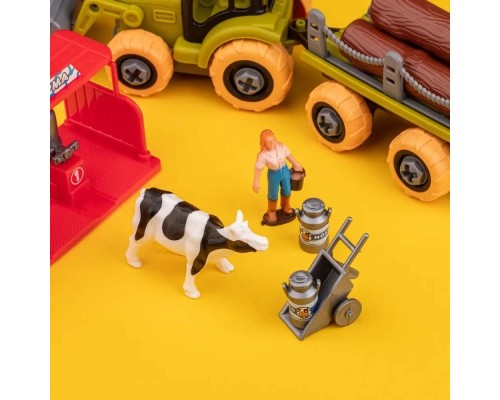 Ігровий набір Otamanko Веселий хутір (трактор із причепом і молочна ферма з коровами) (8816K)