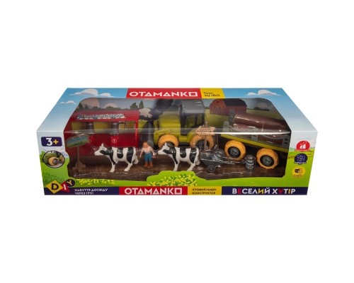 Ігровий набір Otamanko Веселий хутір (трактор із причепом і молочна ферма з коровами) (8816K)