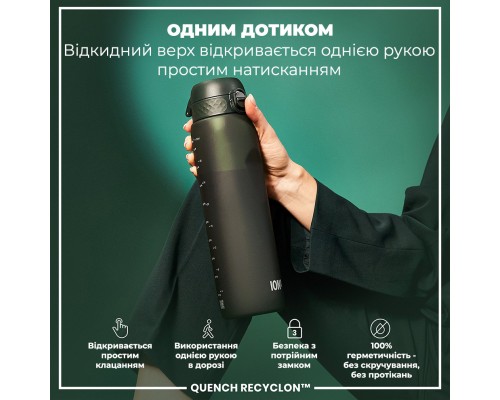 Пляшка для води ION8 OneTouch 1000 мл BPA Free, Dark Green (I8RF1000DGRE)