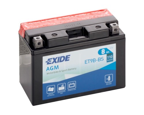 Акумулятор автомобільний EXIDE AGM 8Ah (+/-) (110EN) (ET9B-BS)