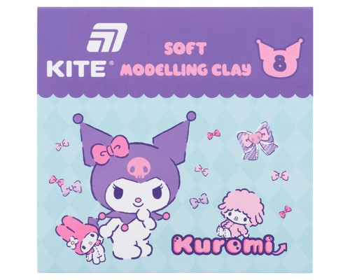 Пластилін Kite Kuromi восковий, 8 кольорів, 160 г (HK24-082)