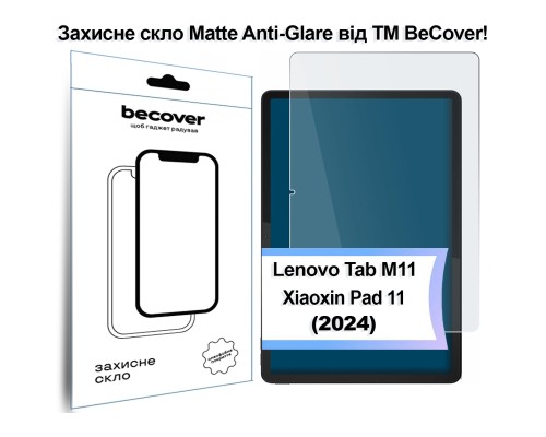 Скло захисне BeCover Matte Anti-Glare Lenovo Tab M11 (2024) TB-TB330FU/Xiaoxin Pad 11 (2024) 11