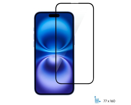 Скло захисне 2E Apple iPhone 16 Plus(6.7) 2.5D FCFG black (2E-IP-16PL-6.7-SMFCFG-BB)