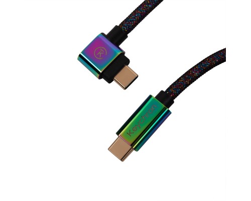 Дата кабель USB-C + USB A to USB-C 1.08m Premium Coiled Aviator black Keychron (CAB7_KEYCHRON)