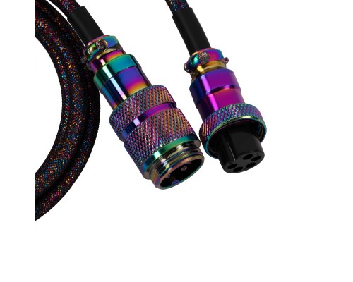 Дата кабель USB-C + USB A to USB-C 1.08m Premium Coiled Aviator black Keychron (CAB7_KEYCHRON)